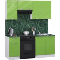 Мегаэлатон Кухня лиана лайн, 160x60x217 см, светло-зеленый,~(NQ9M5UG)
