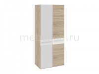 Мебель Трия Шкаф платяной Ларго СМ-181.07.004 дуб сонома/белый глянец