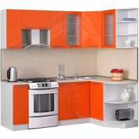 Мегаэлатон Кухня лиана хай-тек, 220x60x217 см, оранжевый,~(3GQT-5-3P)