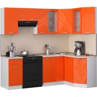 Мегаэлатон Кухня лиана лайн, 240x60x217 см, оранжевый,~(THD6RPA)