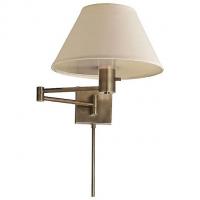 Visual Comfort Classic Swing Arm Wall Sconce with Linen Shade 92000D AN-L, бра