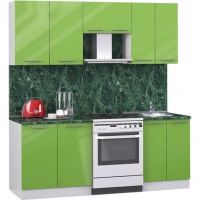 Мегаэлатон Кухня лиана хай-тек, 200x60x217 см, светло-зеленый,~(ZONO6N-M)