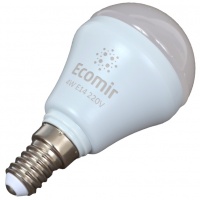 ECOMIR LED лампа  E14 4W, 220V (42906) желтый свет, матовая