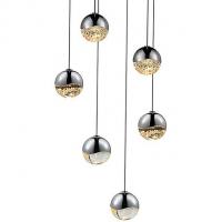 SONNEMAN Lighting OB-2915.01-SML Grapes 6Light LED Rnd Multipoint Pendant(Chrm/Sml)-OPEN BOX, опенбокс