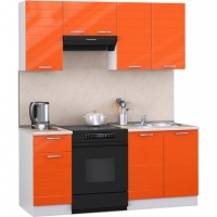 Мегаэлатон Кухня лиана лайн, 160x60x217 см, оранжевый,~(LRWVUB8)