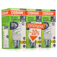 Osram Упаковка ламп 3шт.  Dulux Superstar Micro Twist 15Вт, 827, E27