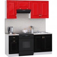 Мегаэлатон Кухня лиана декор, 180x60x217 см, черный, красный,~(IDD7Q-KD)
