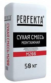 Perfekta Сухая смесь монтажная Пескобетон М200, 50 кг Perfekta Сухая смесь монтажная Пескобетон М200, 50 кг