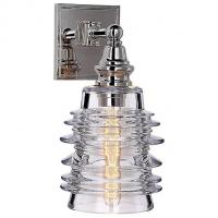 Visual Comfort CHD 2472PN-CG Covington Wall Sconce with Ribbed Glass, настенный светильник