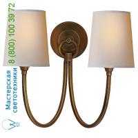 Visual Comfort TOB 2126AN-NP Reed Double Wall Sconce, настенный светильник бра