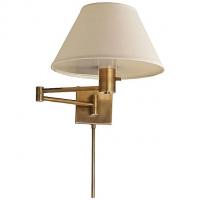 Visual Comfort Classic Swing Arm Wall Sconce with Linen Shade 92000D AN-L, бра