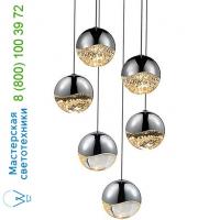 SONNEMAN Lighting Grapes 6Light LED Rnd Multipoint Pendant(Chrm/Lrg)-OPEN BOX , светильник